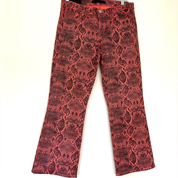 NWT J Brand  Selena Coated Kalani Boa Snakeskin Print Crop Boot Denim Jeans - Picture 7 of 12